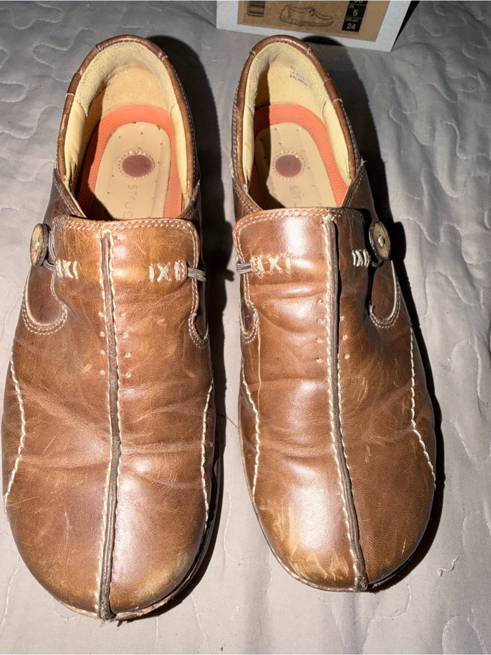 Women’s Clark’s Brown Leather Slip-On Casual Shoes